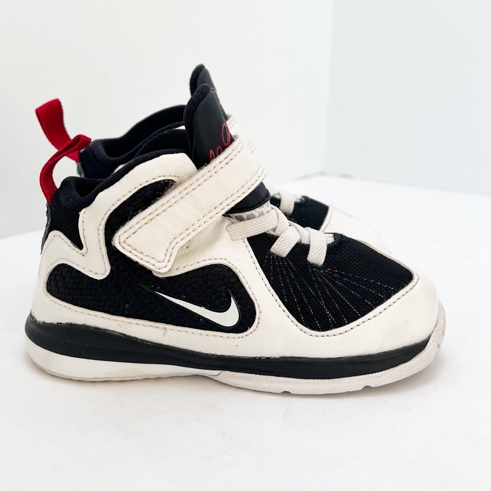 Nike LeBron 9 Miami Heat Home Toddler Black and White Sneakers Size 7C